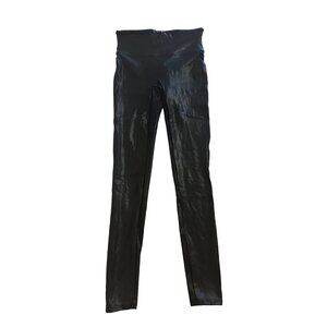 SPANX Womens Black Metallic Skinny Leggings Size Small